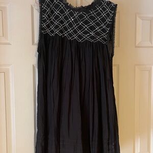 Free People Black Mini Dress with White Accents